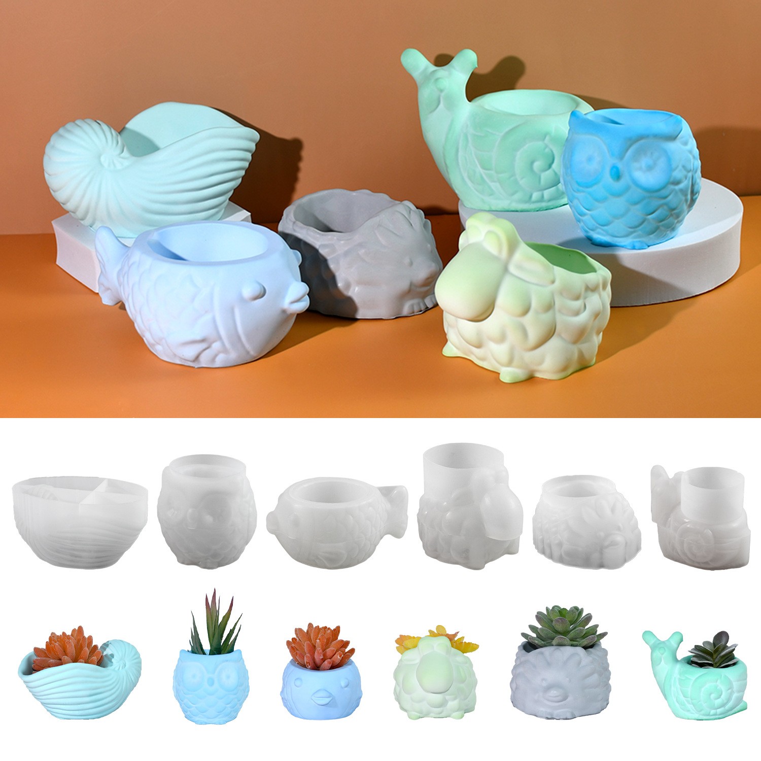3D Animal Flower Pot Silicone  - Potsticker Mold recension och pris