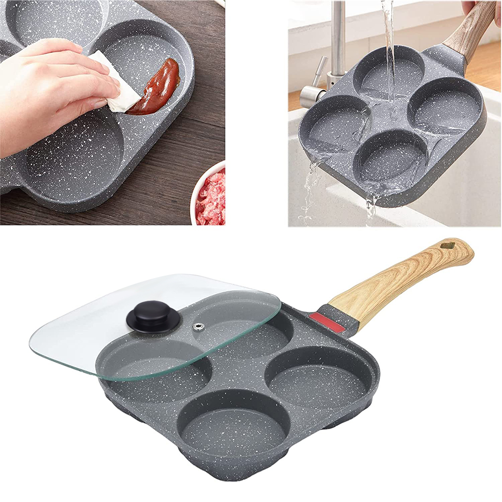 Non Stick 4-Cup Egg Frying Pan - Mini Pancake Griddle recension och pris