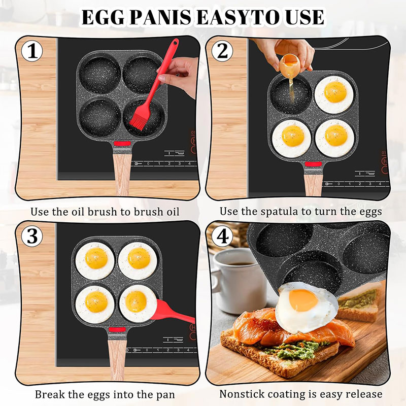 Deepened Egg Frying Pan with L - Mini Pancake Griddle recension och pris