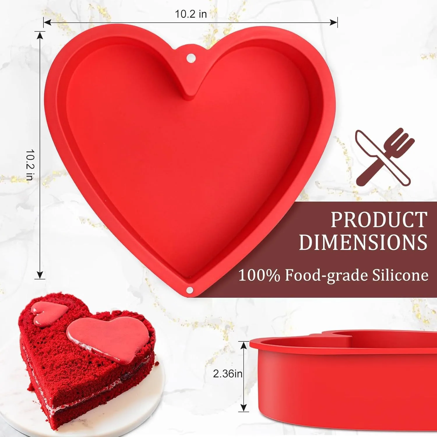 8/10in Silicone Heart Shaped C - Bunny Cake Mold recension och pris